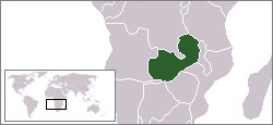 Bild von Zentralafrika mit eingezeichneter Lage von Sambia