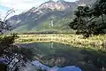 Die Berge spiegeln sich in den Mirror Lakes