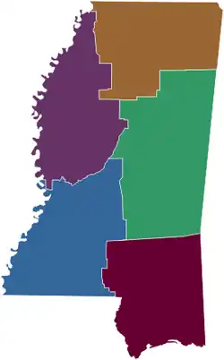 Die fünf Reiseregionen in Mississippi