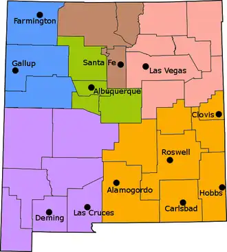 Die 6 Reiseregionen von New Mexico