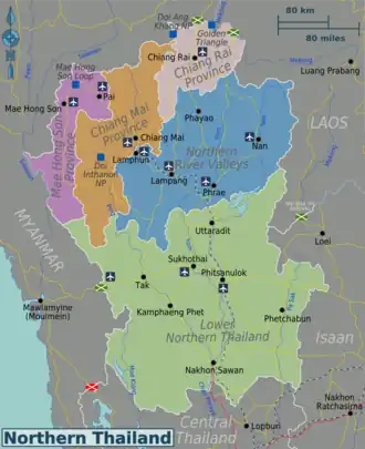 Die Regionen Nordthailands