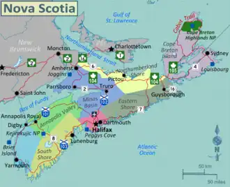 Regionen in Nova Scotia