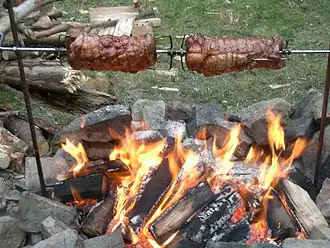 Der Braten am Spieß