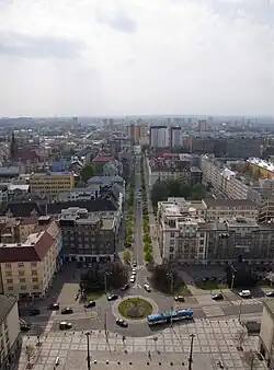 Blick vom Neuen Rathaus zur Straße des 30. April