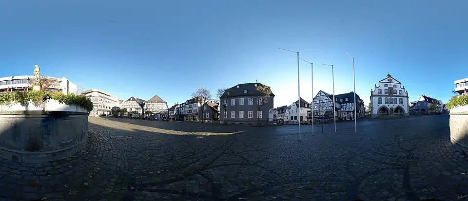 360-Grad-Umsicht Rathaus, Haus Hövener und Marktplatz