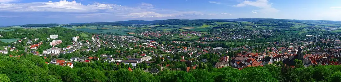Panorama aufgenommen von der Hohenburg über Homberg (Efze)