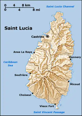 Karte von St. Lucia