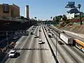 Der US-101 geht im Santa Ana Freeway in Los Angeles auf / Kalifornien