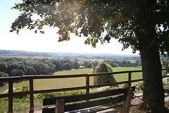 Blick von Schloss Goseck auf die Saale in Richtung Naumburg