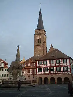 Rathaus und Stadtkirche in Schwabach