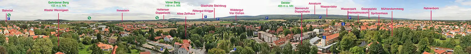 Panoramasicht, Klosterkirche Wennigsen, August 2012