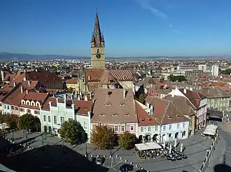 Blick auf die Evangelische Stadtpfarrkirche