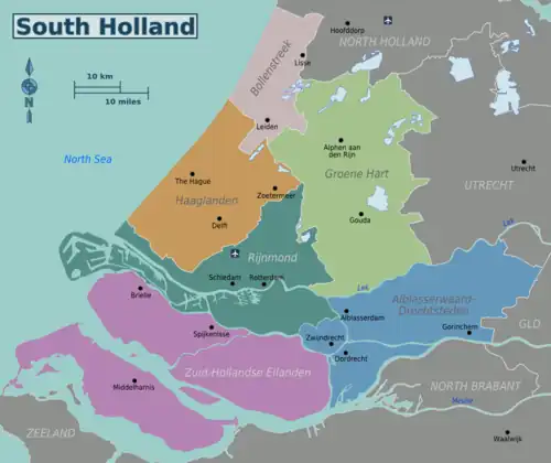 Die Reiseregionen in Zuid-Holland