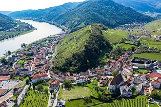Blick auf die Ortschaft in Richtung Westen