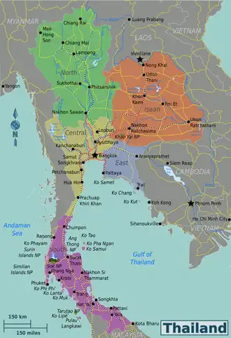 Die Regionen Thailands