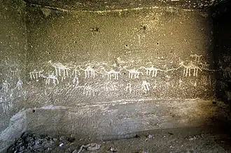 Arabische Graffiti an der Südwand des südlicheren Grabs