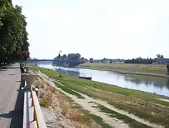 Der Fluss Theiß bei Szolnok.