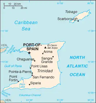 Karte von Trinidad und Tobago