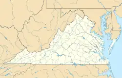 Lagekarte von Virginia in den USA