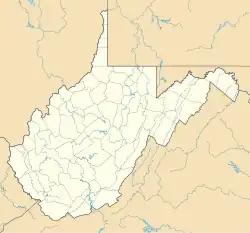 Lagekarte von West Virginia in den USA