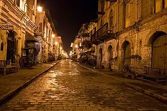 Kopfsteinpflasterstraße in Vigan City