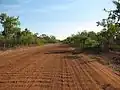 Die Wellblechpiste des Oodnadatta Track hinter Marla