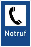 Hinweis auf eine Notrufsäule
