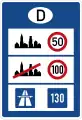 Tempo"limits" in Deutschland: * Innerorts 50 km/h * außerorts 100 km/h* auf Autobahnen Richtgeschwindigkeit 130 km/h
