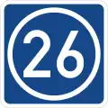 Wiederholung der Nummer, wie sie auf den 300-m-Schild oft oben aufgesetzt ist