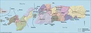 Verwaltungsgliederung und die Inseln des Alor-Archipels