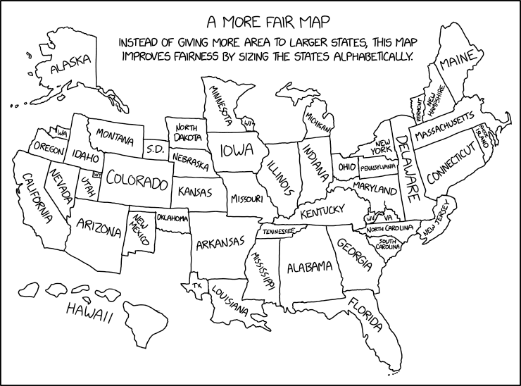 Alphabetical Cartogram
